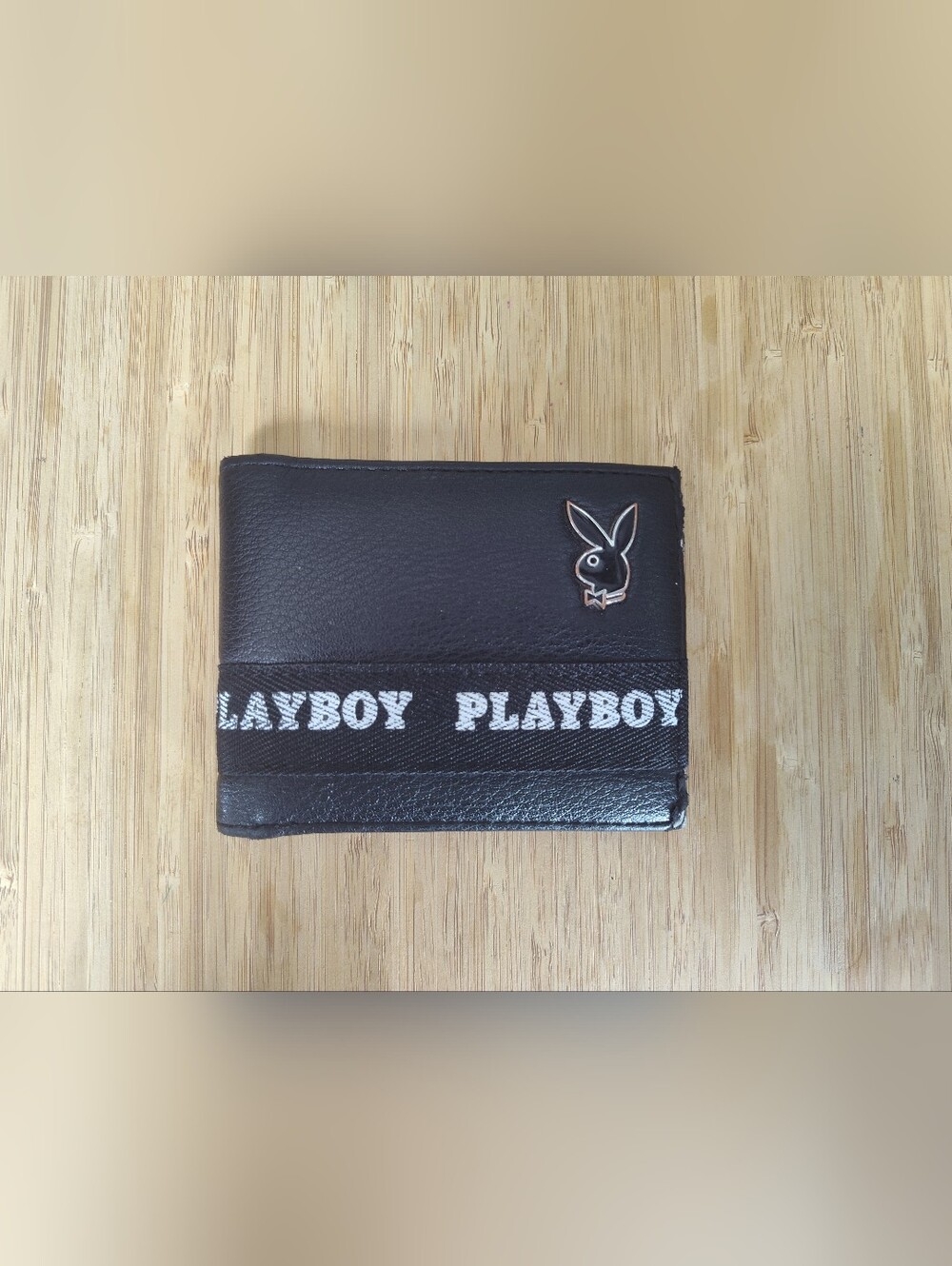 Playboy Black Bi-Fold Wallet with Logo